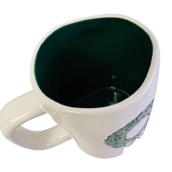 Rae Dunn Artisan Collection Christmas Wreath Mug By Magenta 14oz White & Green - Picture 3 of 7